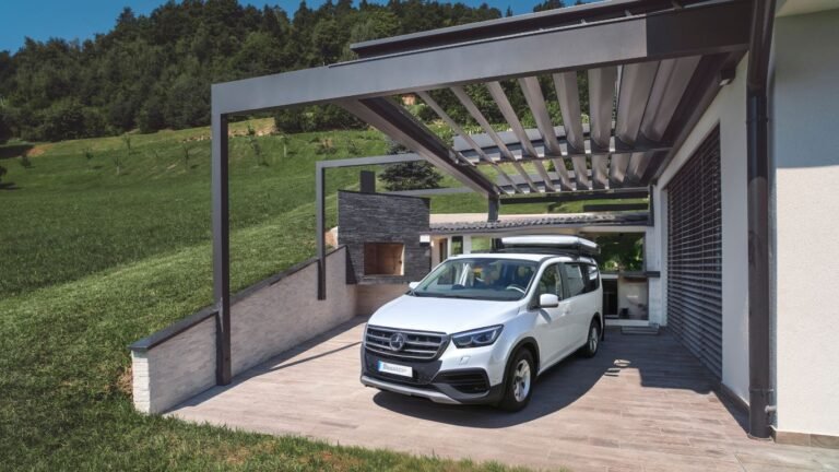 Carport en aluminium pour caravane et van